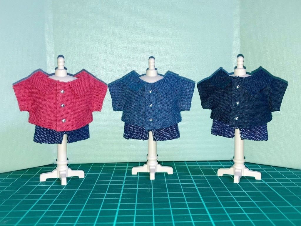 ワイシャツ&デニムセット 各色 10㎝ぬい服