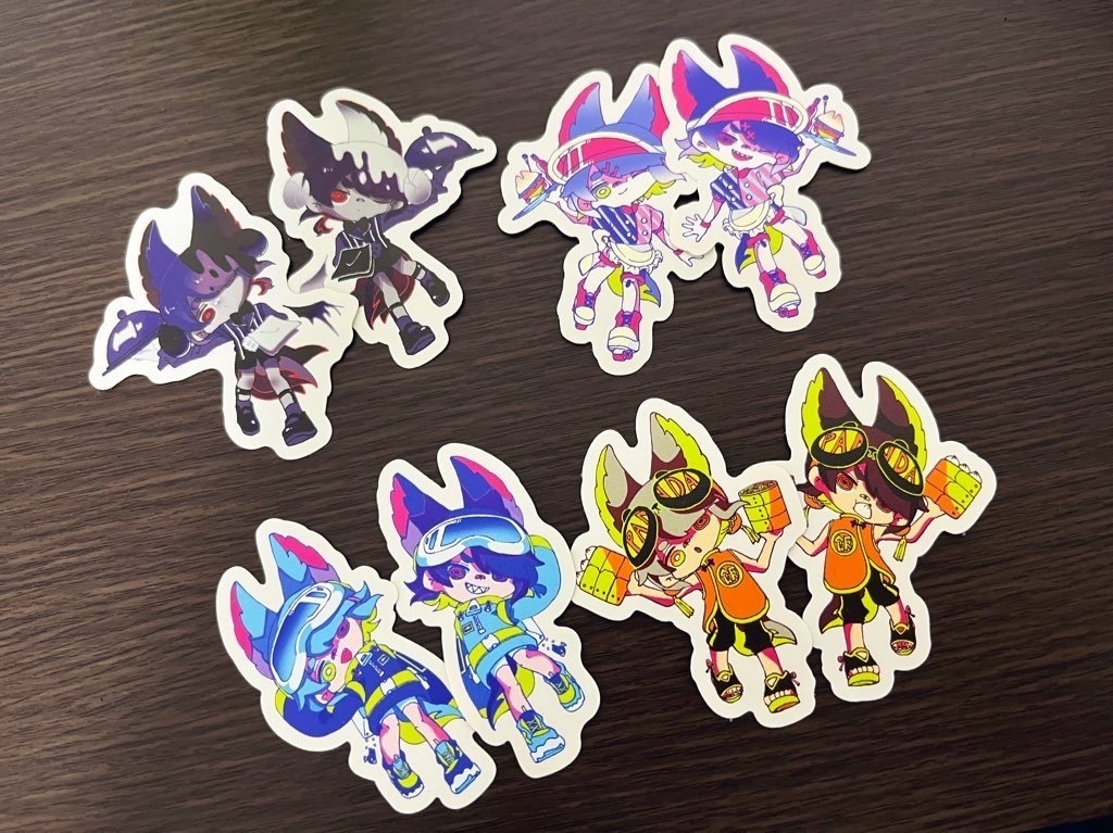 CMYKフードアルバイトりのちゃんずステッカー