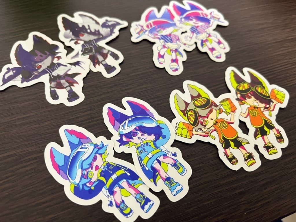 CMYKフードアルバイトりのちゃんずステッカー