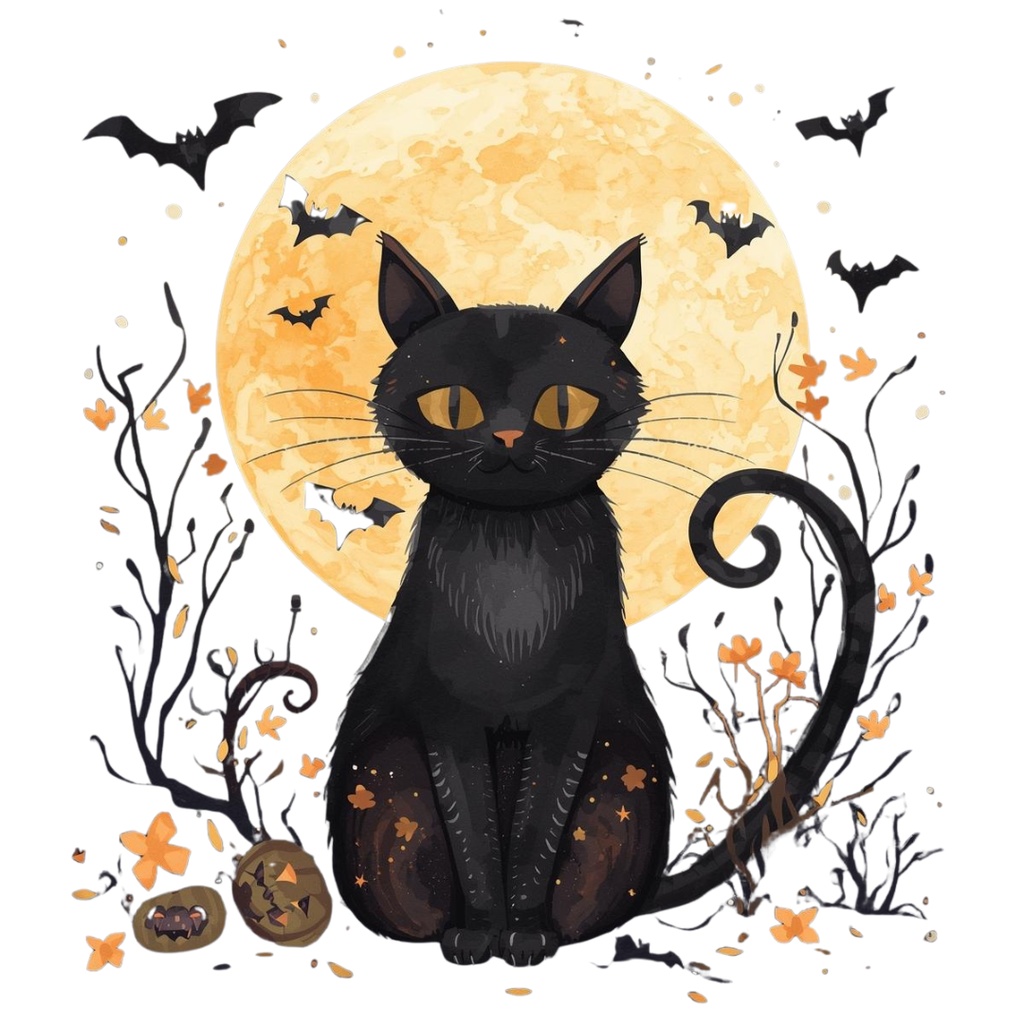 ゴシックハロウィン・クリップアートセット(12点・PNG)