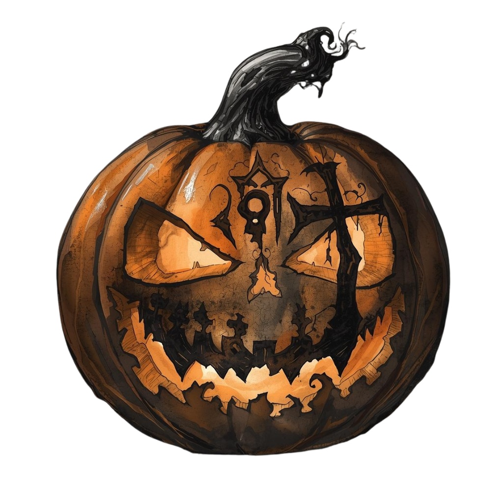 ゴシックハロウィン・クリップアートセット(12点・PNG)