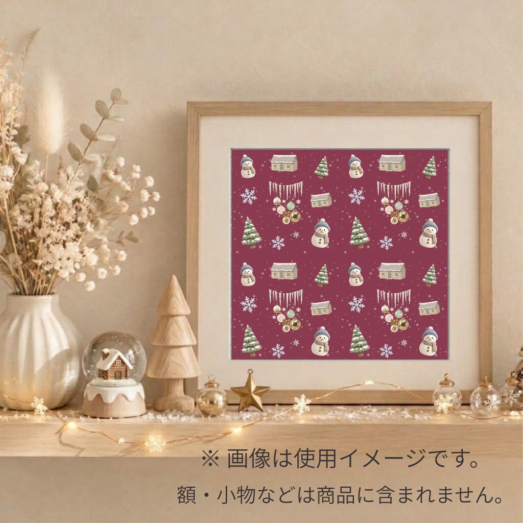冬のデザインペーパー20枚セット|ふんわり淡色&ほっこりシック・雪だるま・クリスマス・PNGデータ