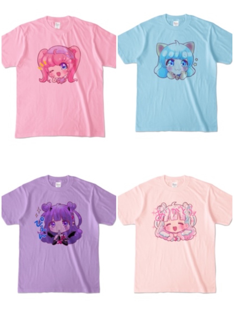 Lineスタンプしゅがめるtシャツ4種類 Pinksugarcat Booth