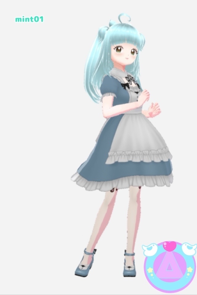 【練習用】簡易アバター汎用VRMmint01【3Dモデル】