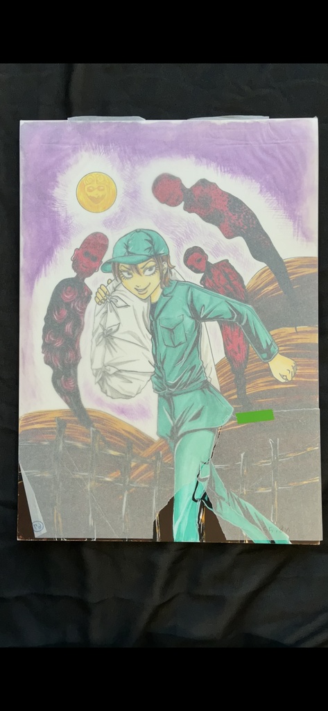 アマネ1巻2話の表紙カラー原画