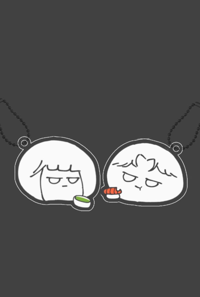 ァッまん結構なお点前でアクリルキーホルダー&了まんお寿司食べるもんアクリルキーホルダー