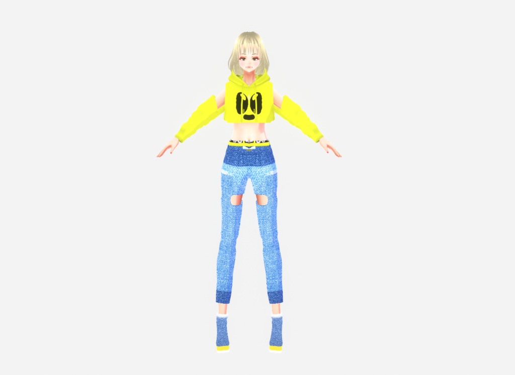 Yellow Croped Jeans outfit