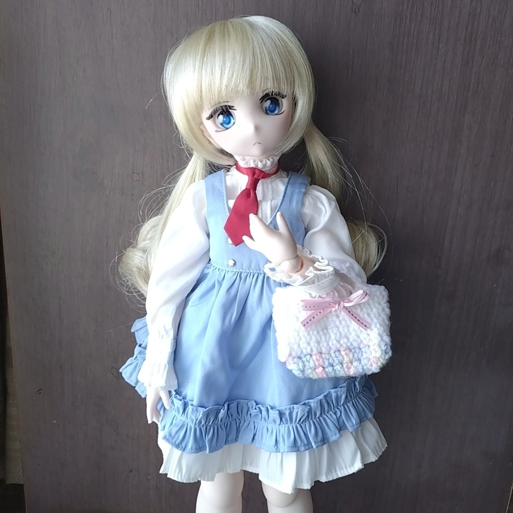 ピンクリボンのミニバッグ(MDDや1/4ドール用)