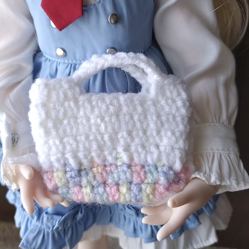 ピンクリボンのミニバッグ(MDDや1/4ドール用)
