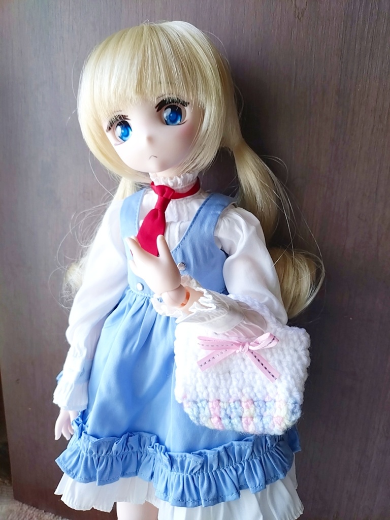 ピンクリボンのミニバッグ(MDDや1/4ドール用)
