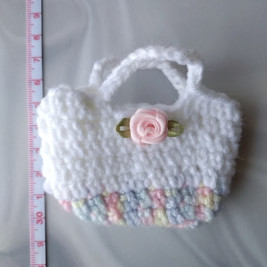 ピンクのバラのミニバッグ(MDDや1/4ドール用)