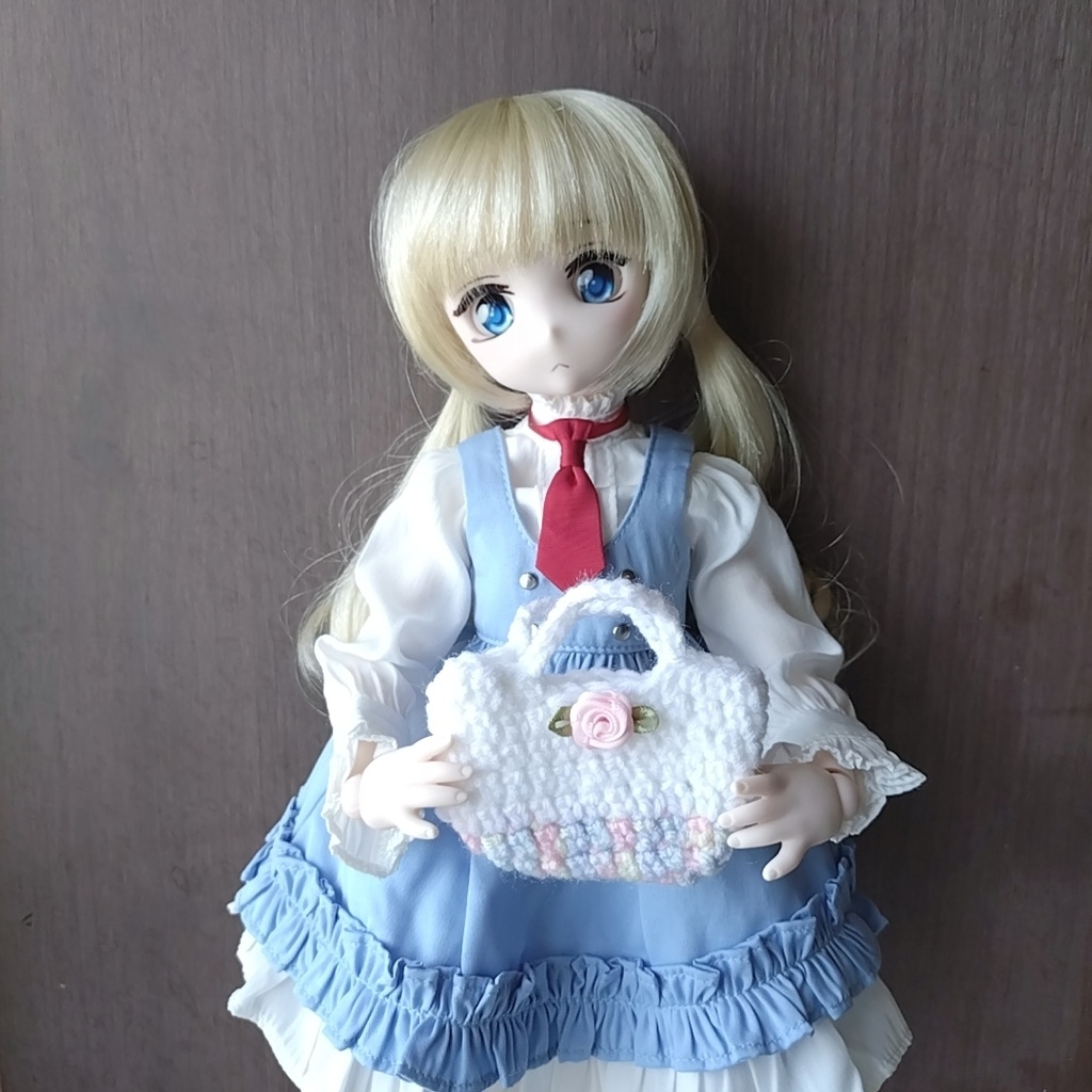 ピンクのバラのミニバッグ(MDDや1/4ドール用)