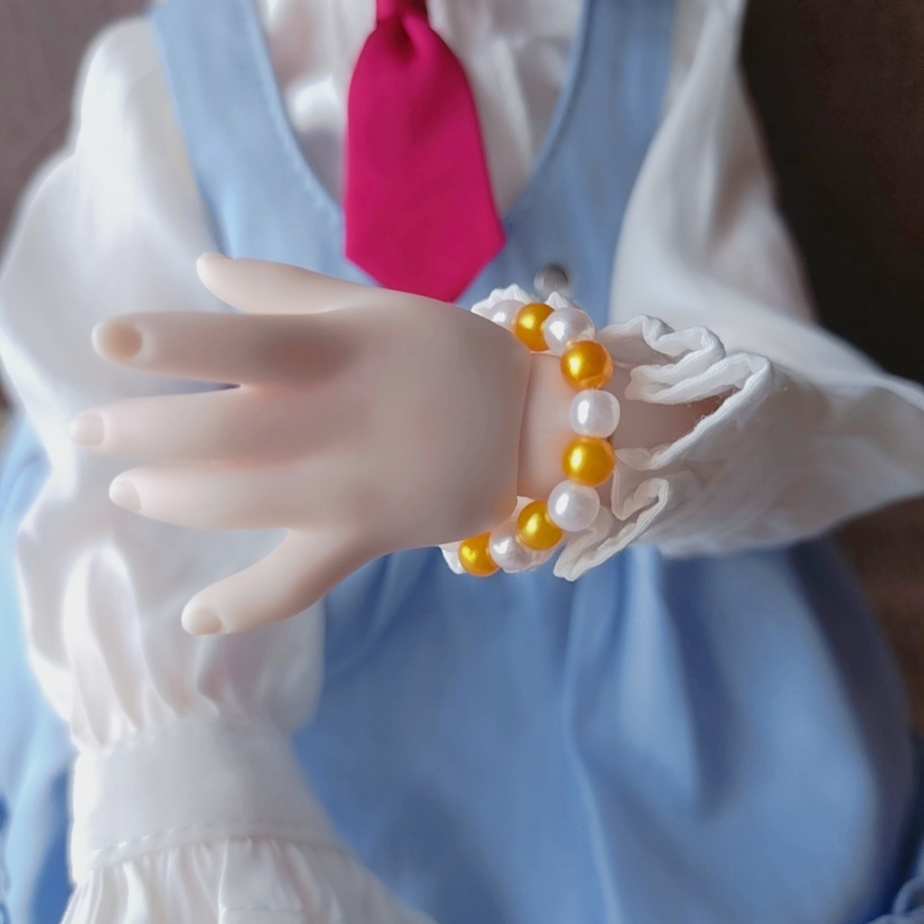 黄色と白色のブレスレット(MDDや1/4ドール用)