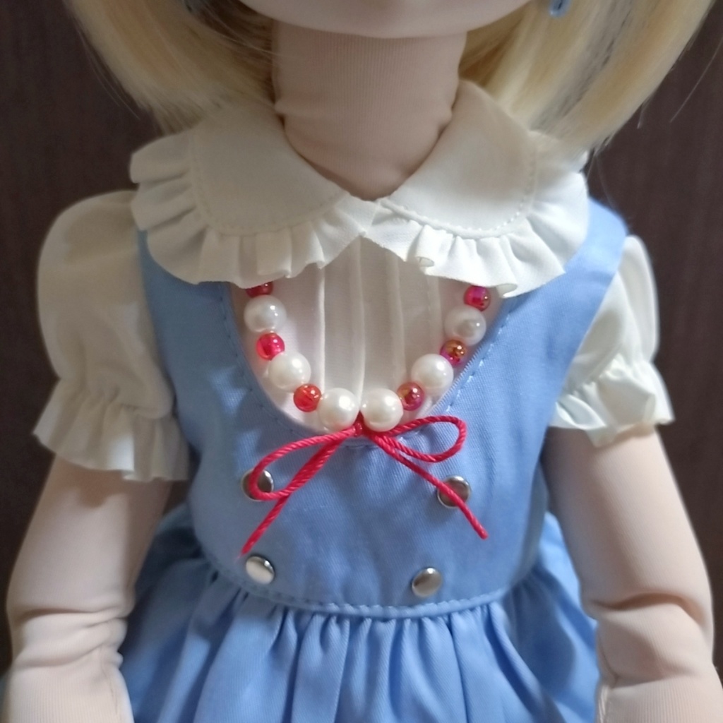 赤いリボンのネックレス(MDDや1/4ドール用)