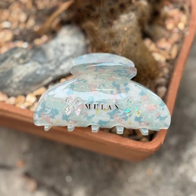 【花】文字ヘアクリップ　｜　オリジナル　名入れ　カラフル