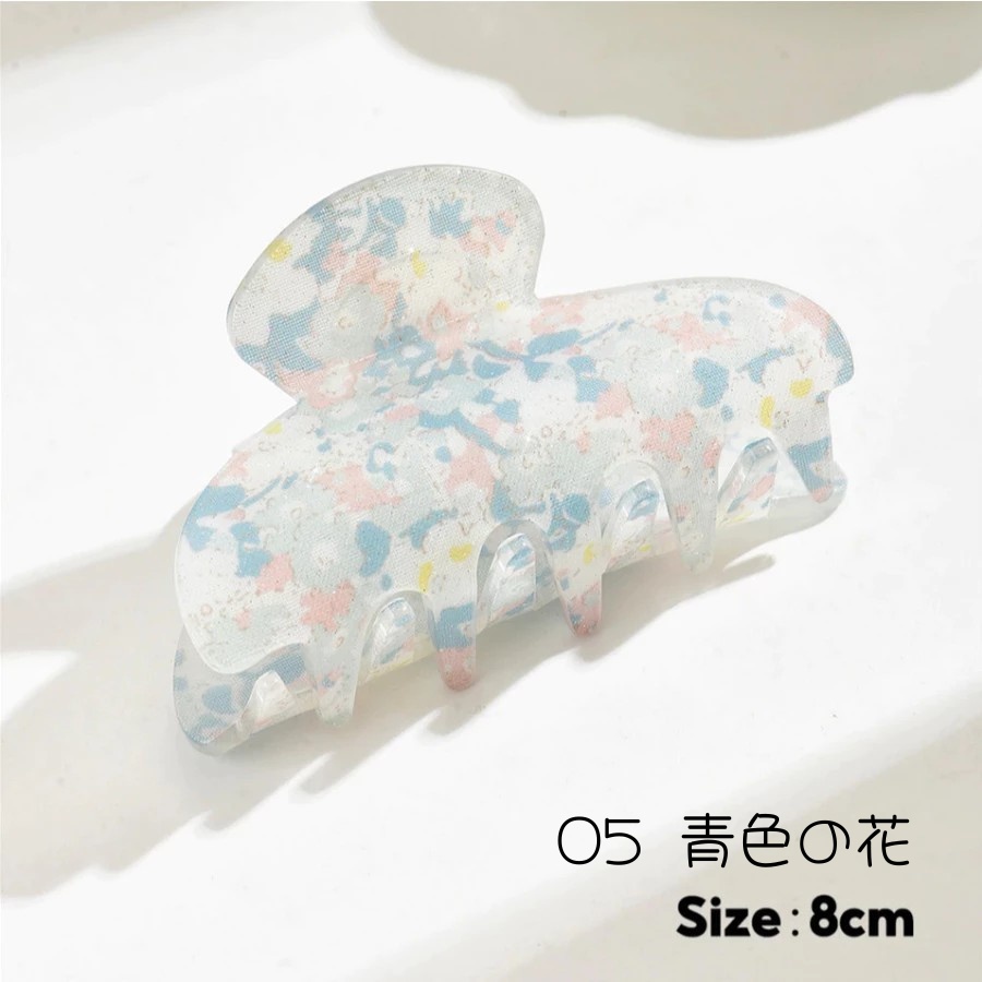 【花】文字ヘアクリップ | オリジナル 名入れ カラフル