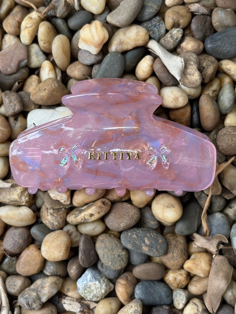 【花】文字ヘアクリップ | オリジナル 名入れ カラフル