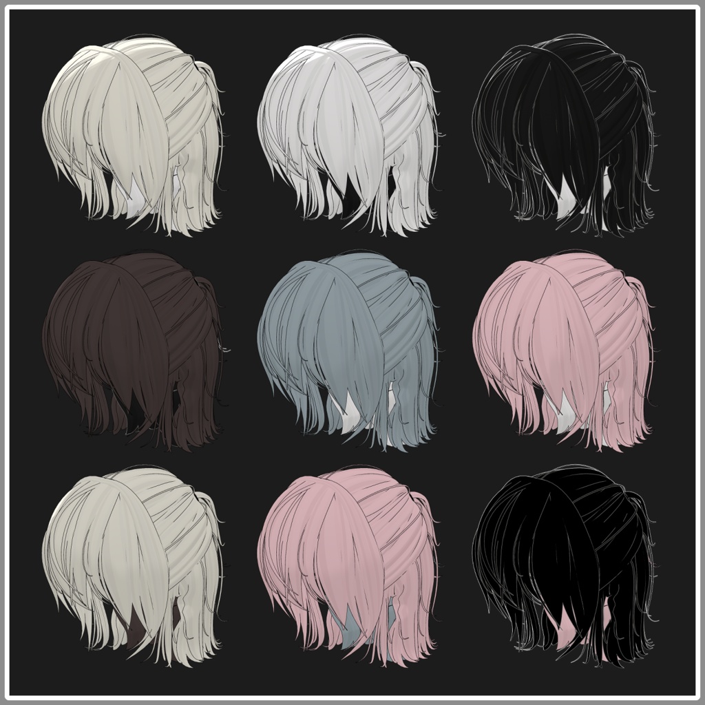 Grus Half-up Short Bob Hair