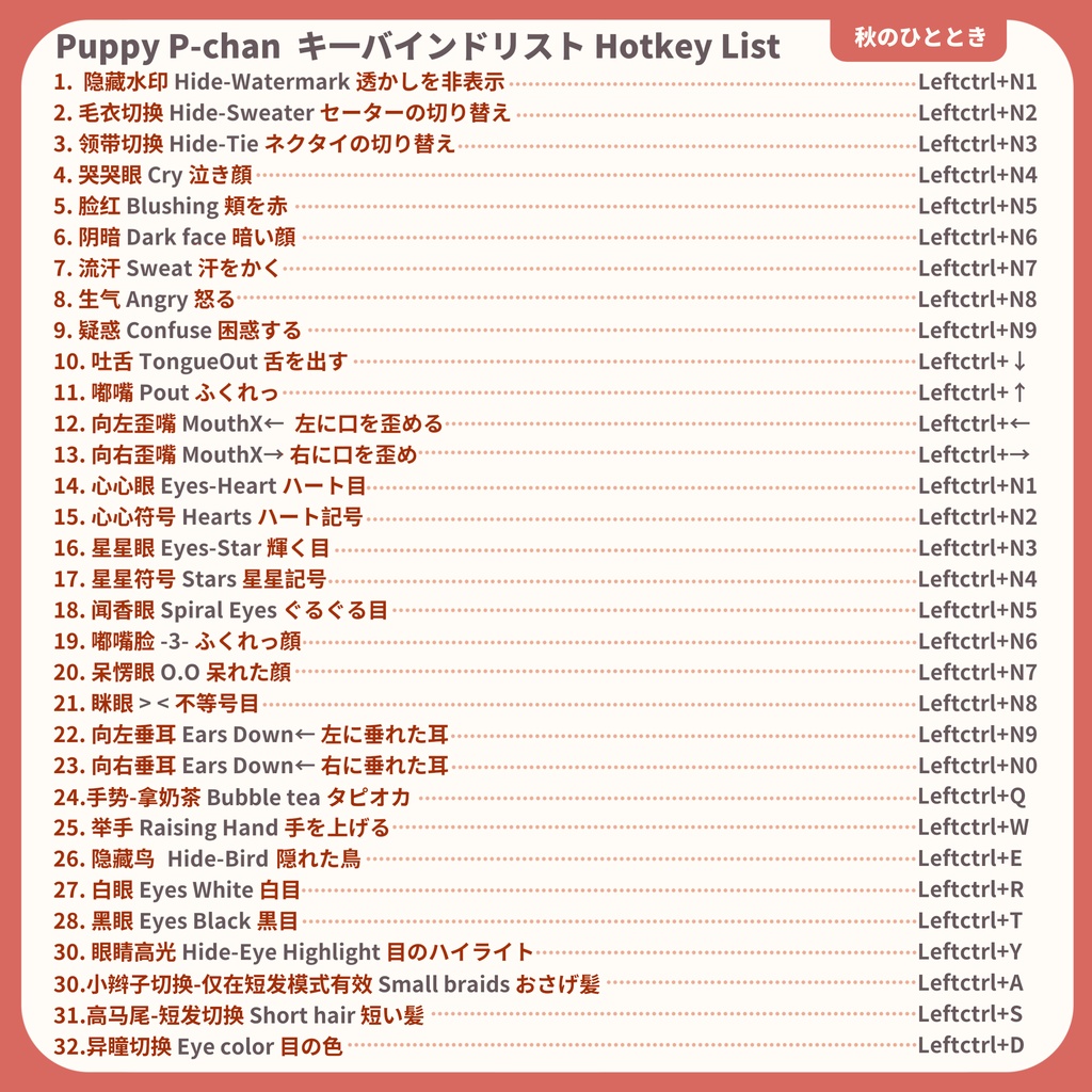 【live2d モデル】Puppy P-chan -Autumn Leisure 秋のひとときver (VTS対応)