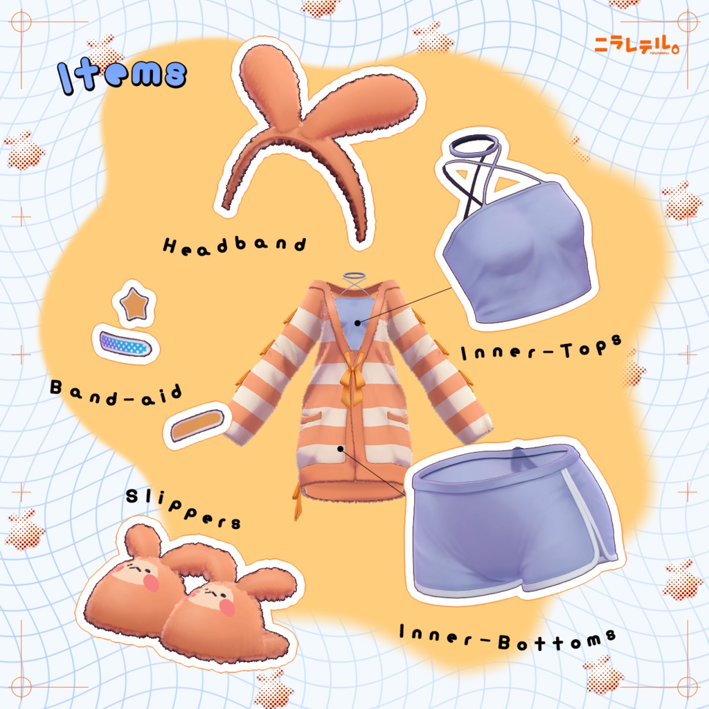 【📢セール中】ふわふわもちきんパジャマ【 #Telmy3D 専用衣装】