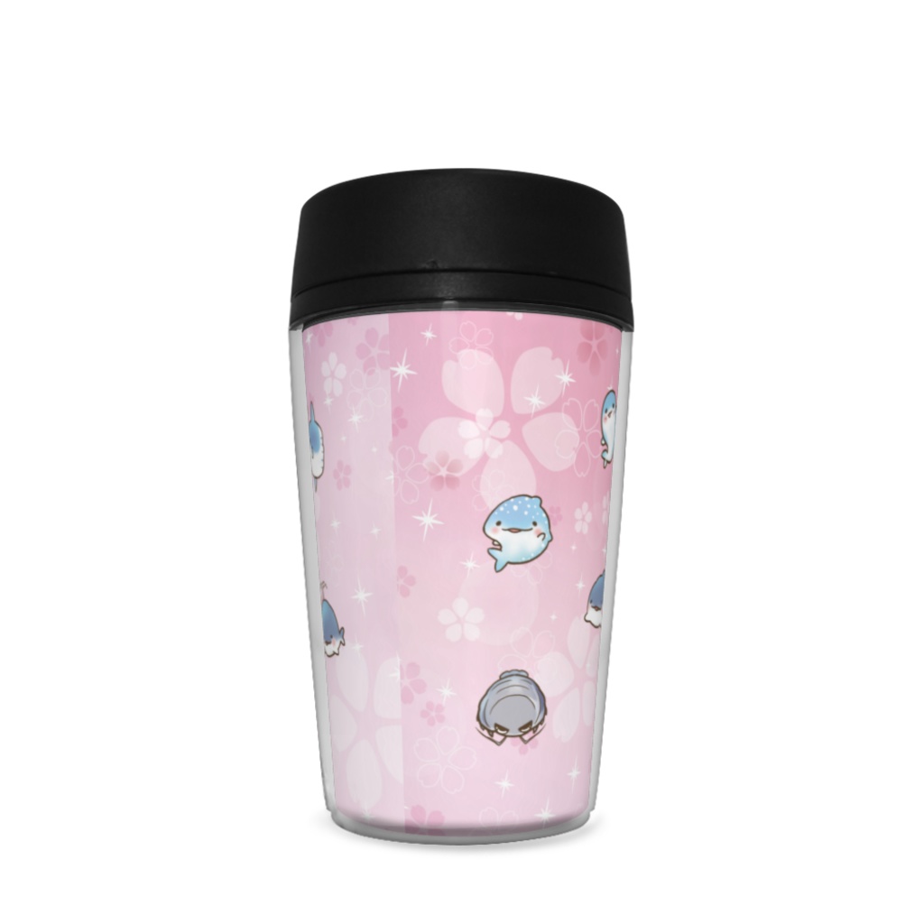 桜と海の生き物タンブラー ピンク