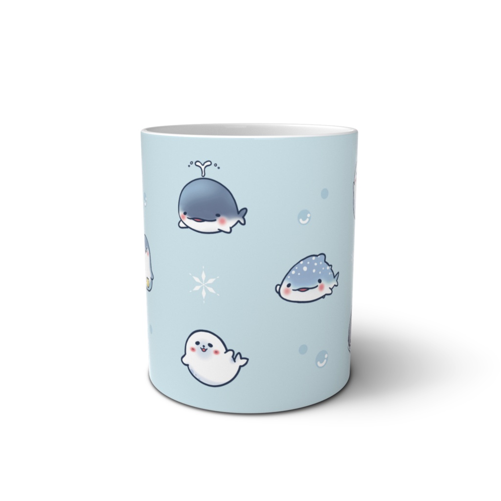 海の生き物マグカップ ver.青
