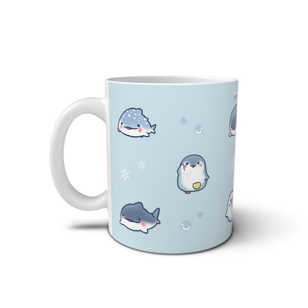 海の生き物マグカップ ver.青