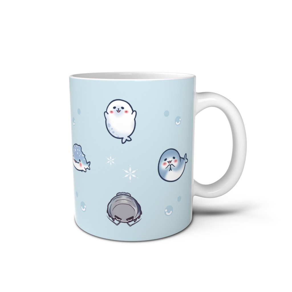 海の生き物マグカップ ver.青