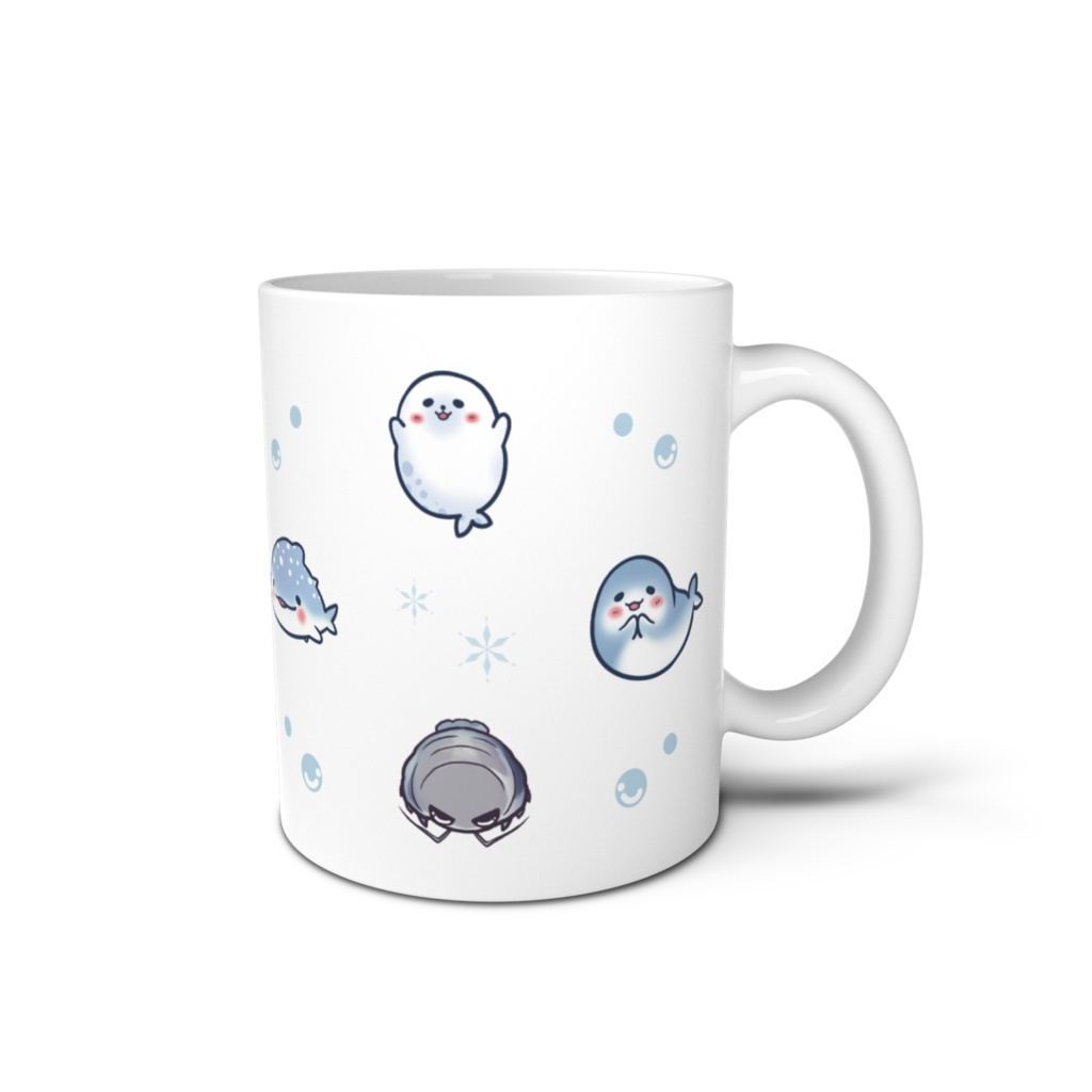 海の生き物マグカップ ver.白