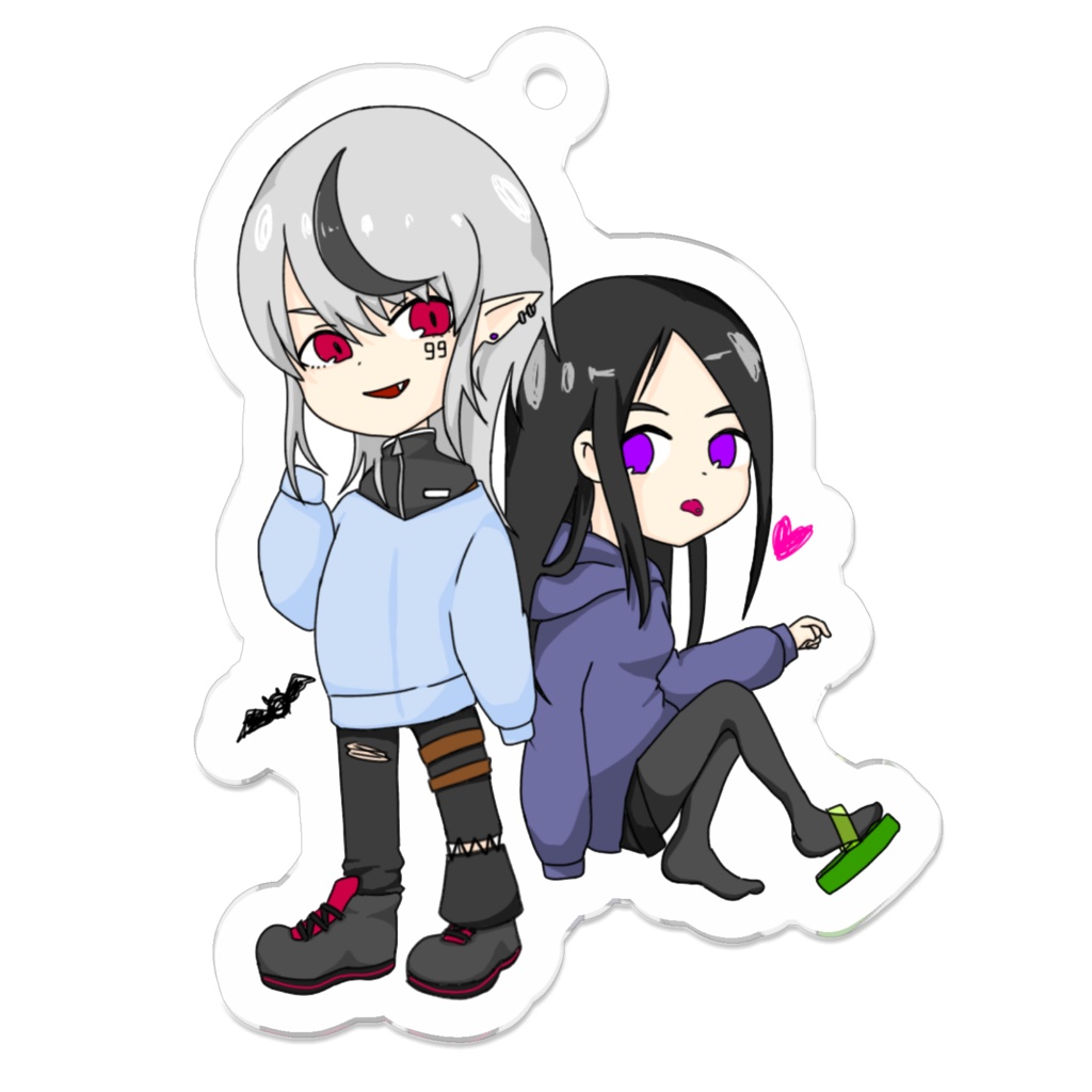 いたせかキーホルダー第一弾　ﾂｸﾓ&徳井