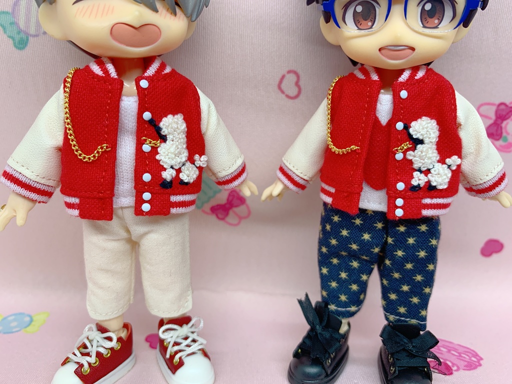 【オビツ11 outfit】プードル刺繍スタジャン