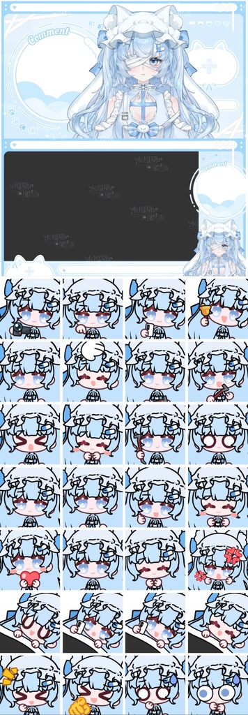 【Live2D無料/Live2Dモデル】「猫無という萌え系少女」VB+前傾+サイズ変化/変Q版対応 | マウス追跡文字入力 | 完整版付属UI
