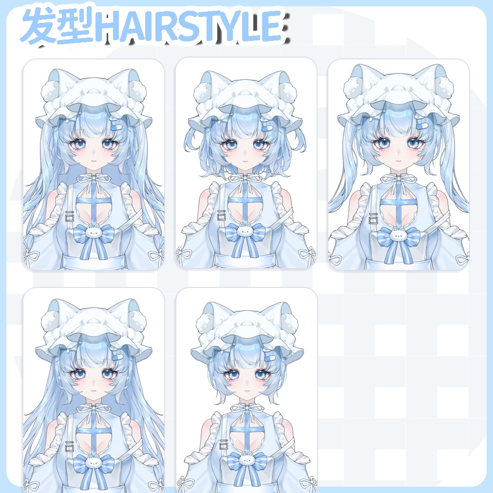 【Live2D無料/Live2Dモデル】「猫無という萌え系少女」VB+前傾+サイズ変化/変Q版対応 | マウス追跡文字入力 | 完整版付属UI