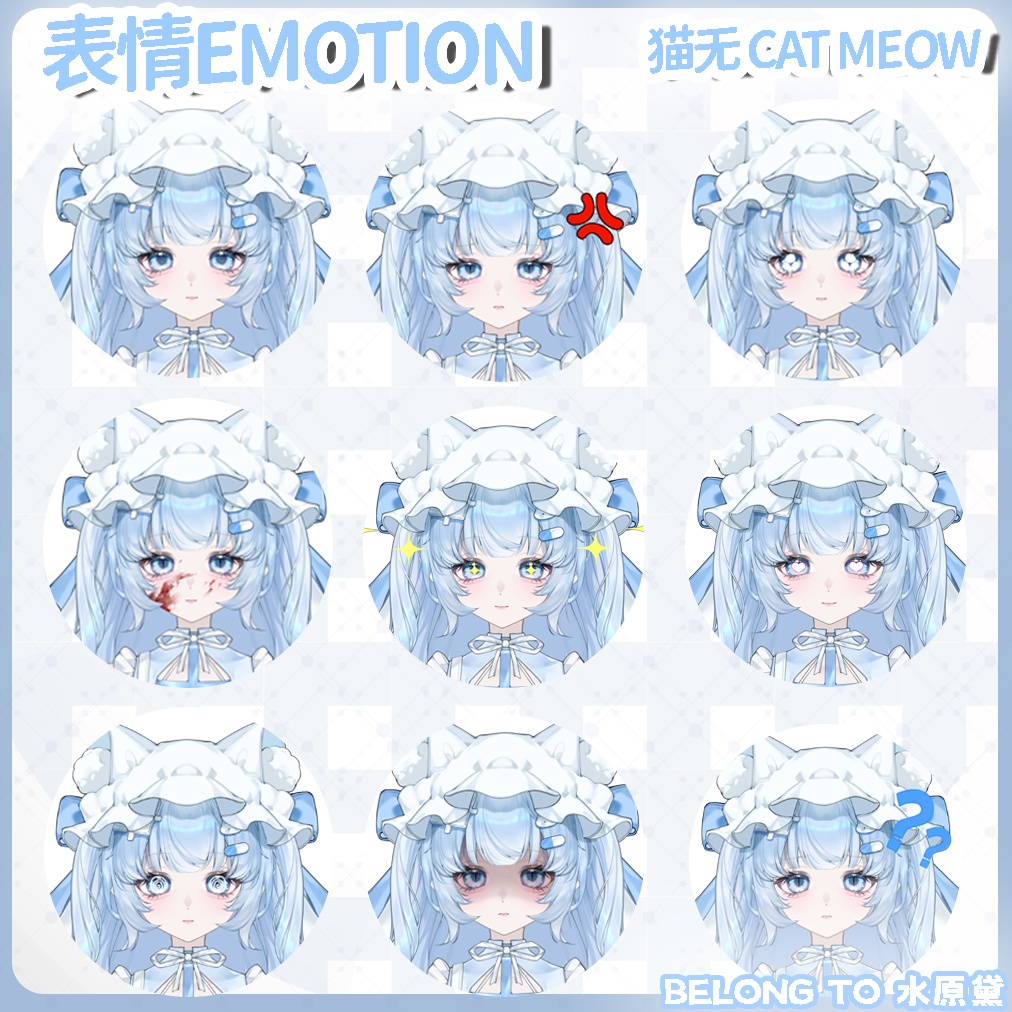 【Live2D無料/Live2Dモデル】「猫無という萌え系少女」VB+前傾+サイズ変化/変Q版対応 | マウス追跡文字入力 | 完整版付属UI