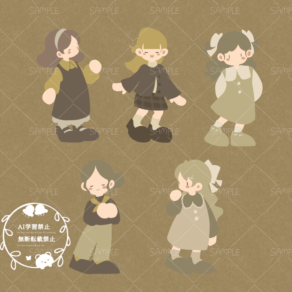 女の子ステッカー