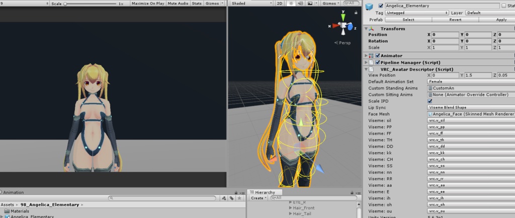 VRchat用オリジナルモデル「Angelica」1.2