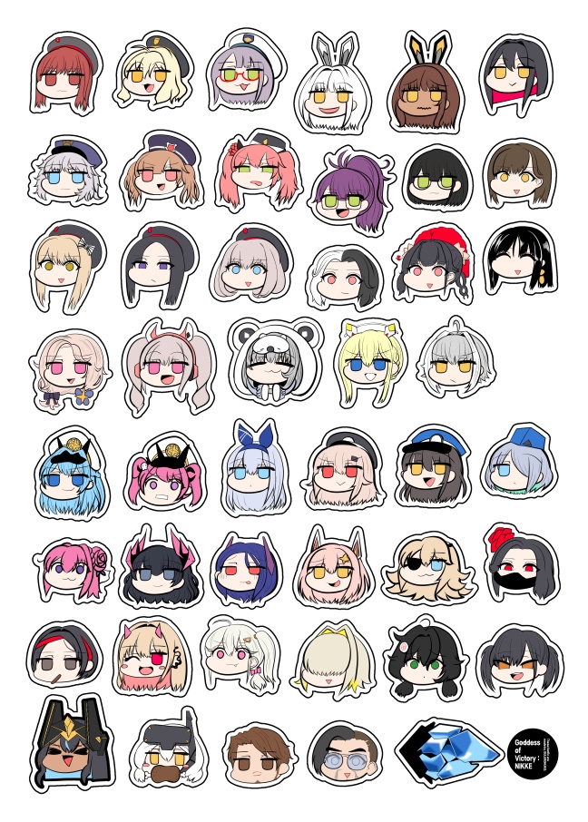 【NIKKE 二次創作】キャラ顔シール(セルフカットシール)