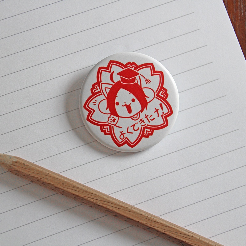 トリエル先生のはんこ缶バッチ