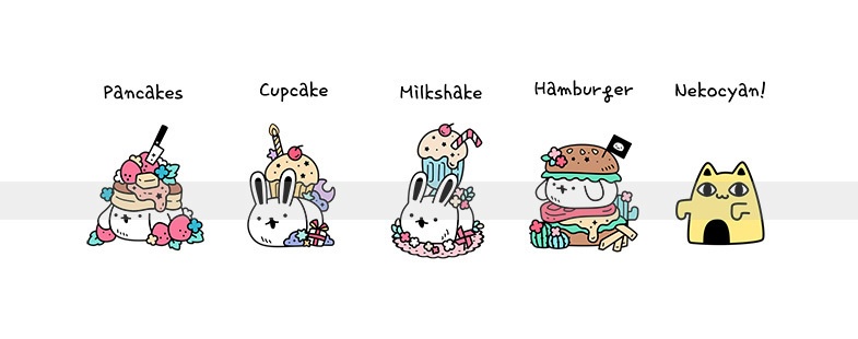 ウサチャン!!ネコチャン!!ピンバッジ!!