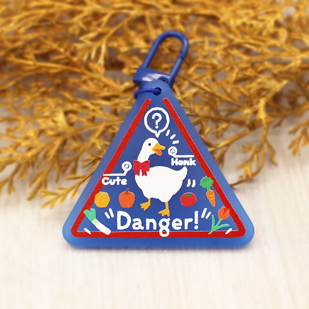 危険注意アクリルキーホルダー