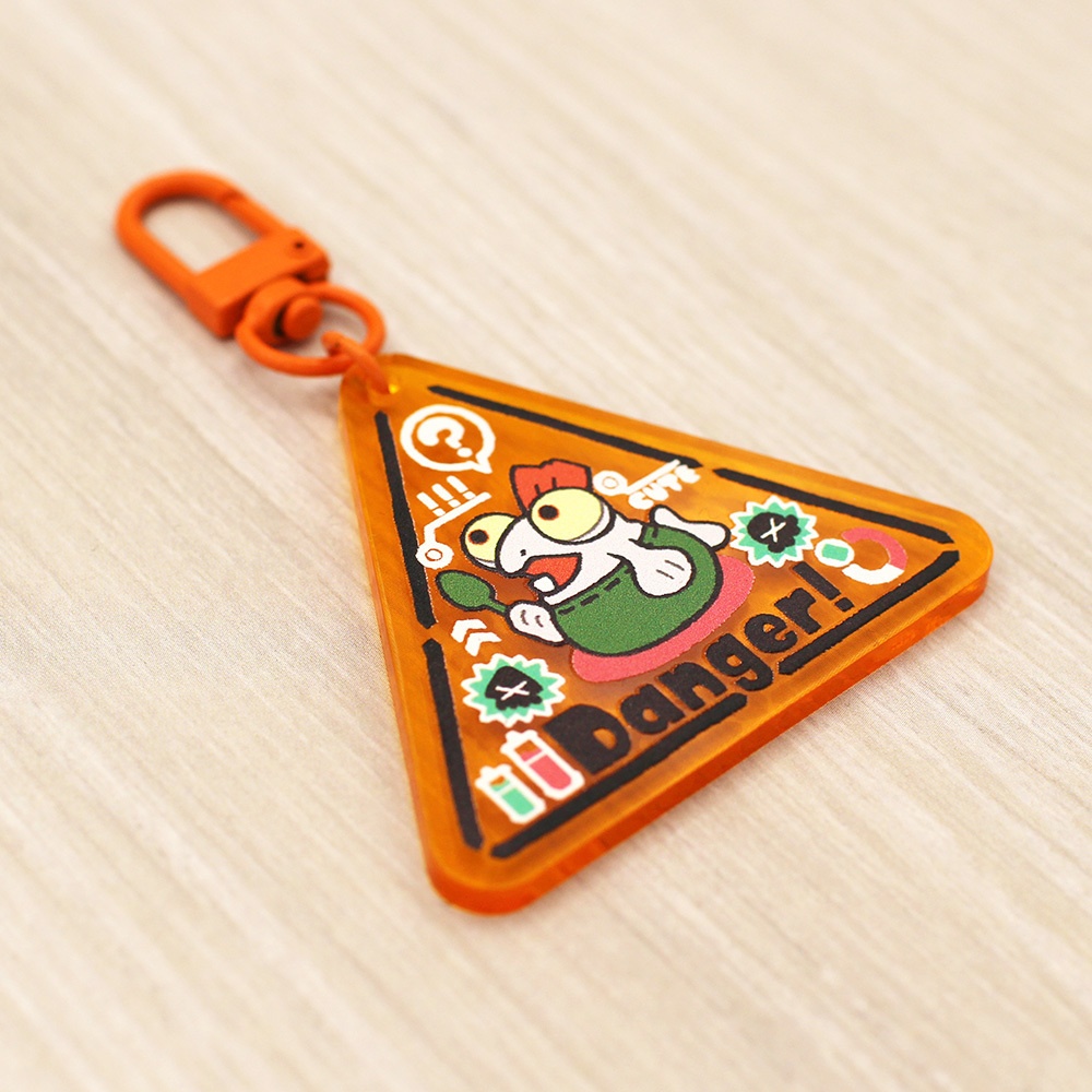 危険注意アクリルキーホルダー