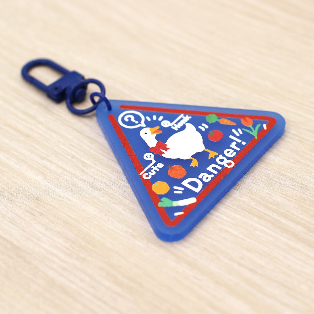 危険注意アクリルキーホルダー
