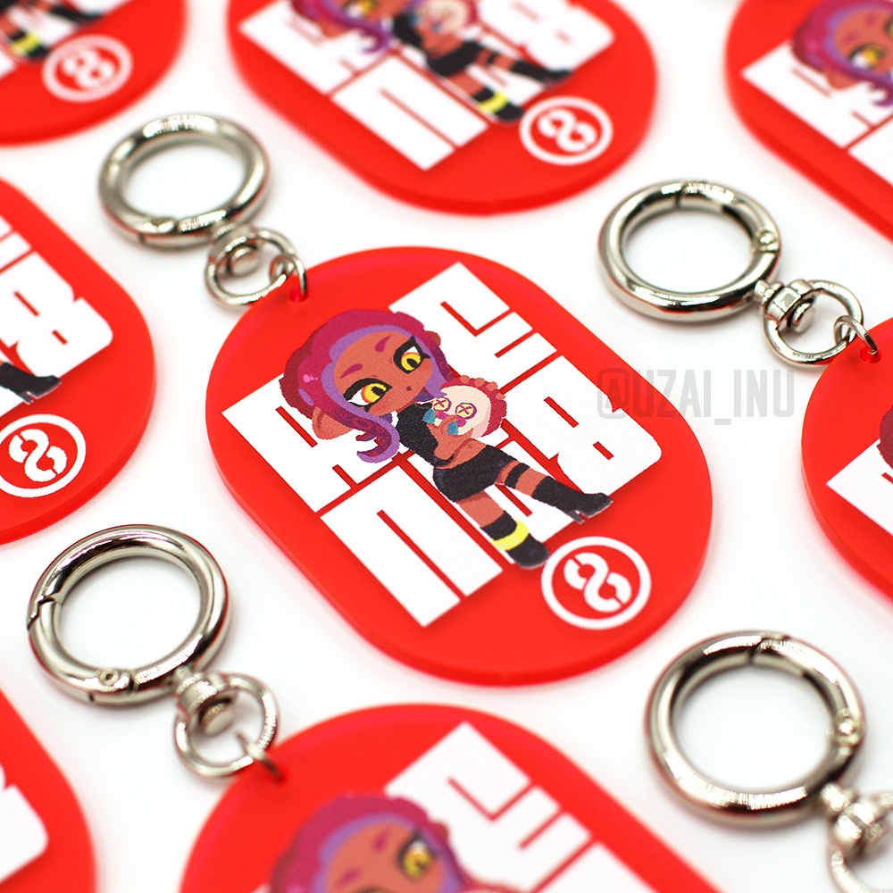 8号、3号 番号タグアクリルキーホルダー