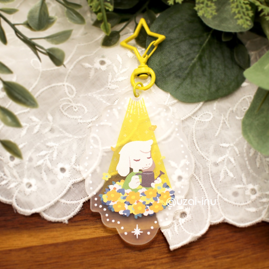 花畑の秘密アクリルキーホルダー