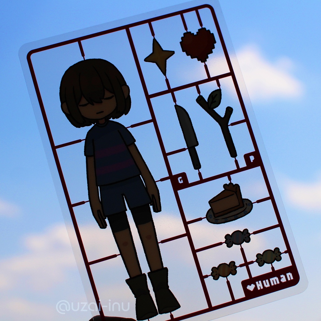 ニンゲン組み立てキット風クリアポストカード