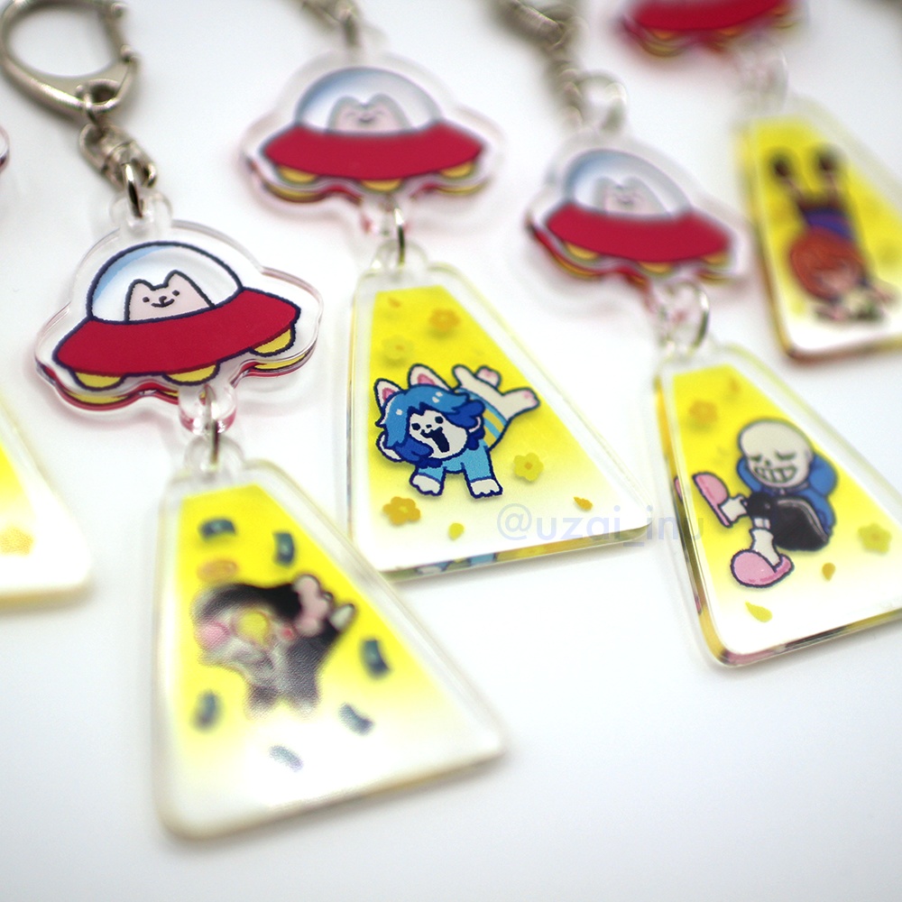 Cuuuuute Dog abduction key chain