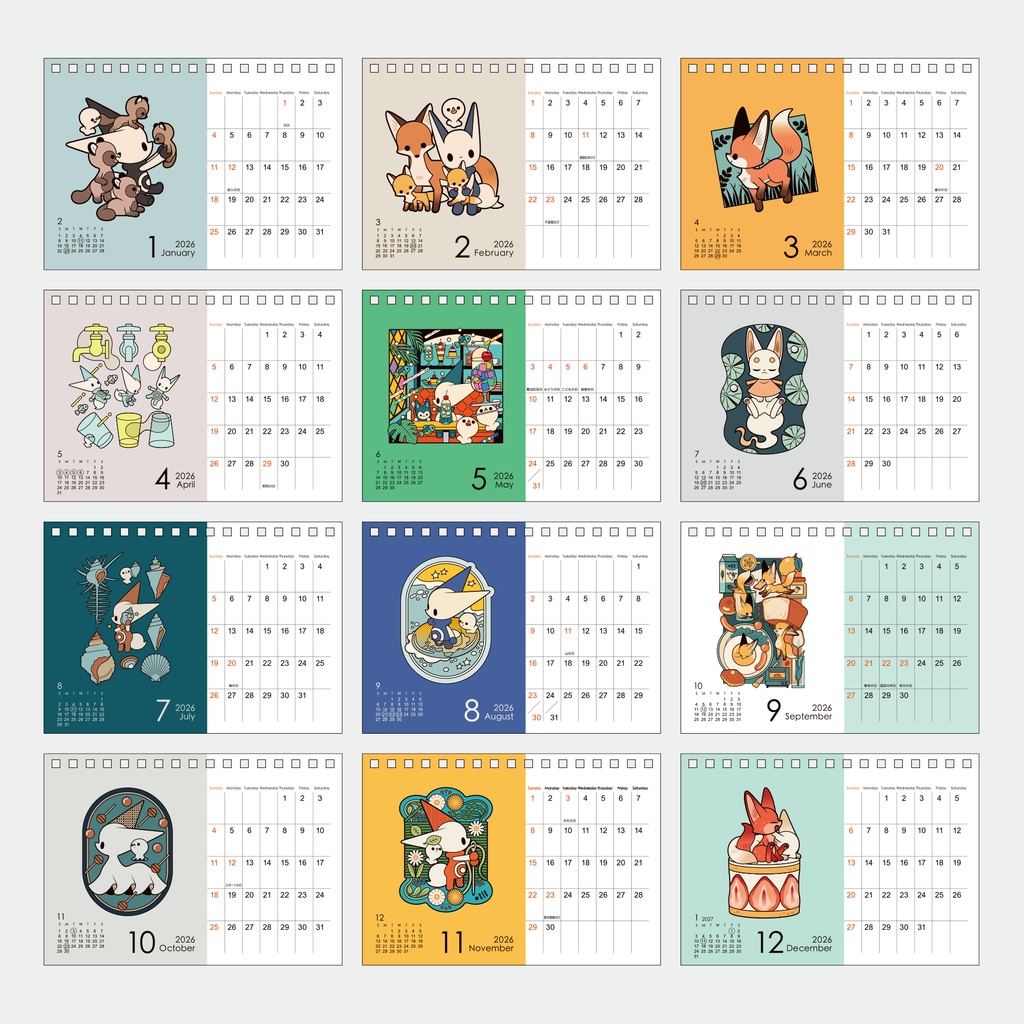 2026|卓上カレンダー