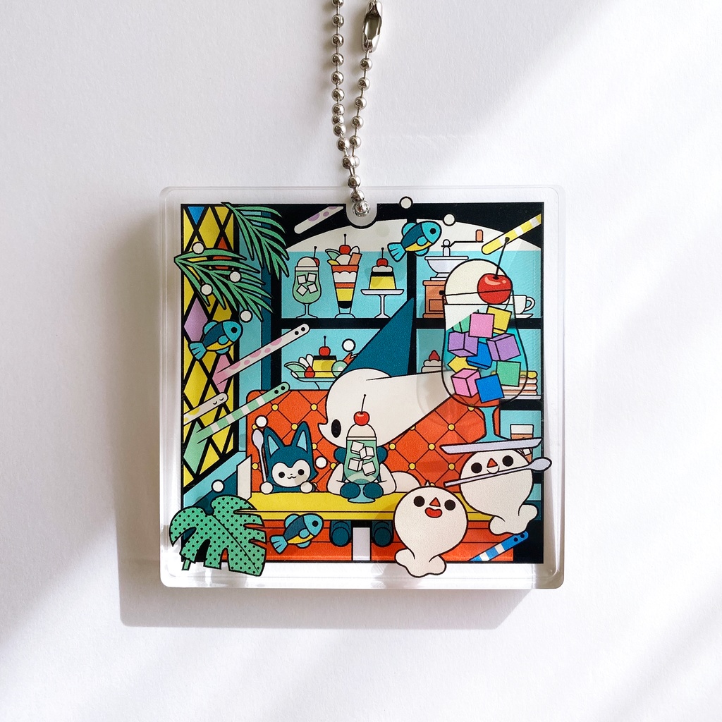 8mm厚2層アクキー｜喫茶店