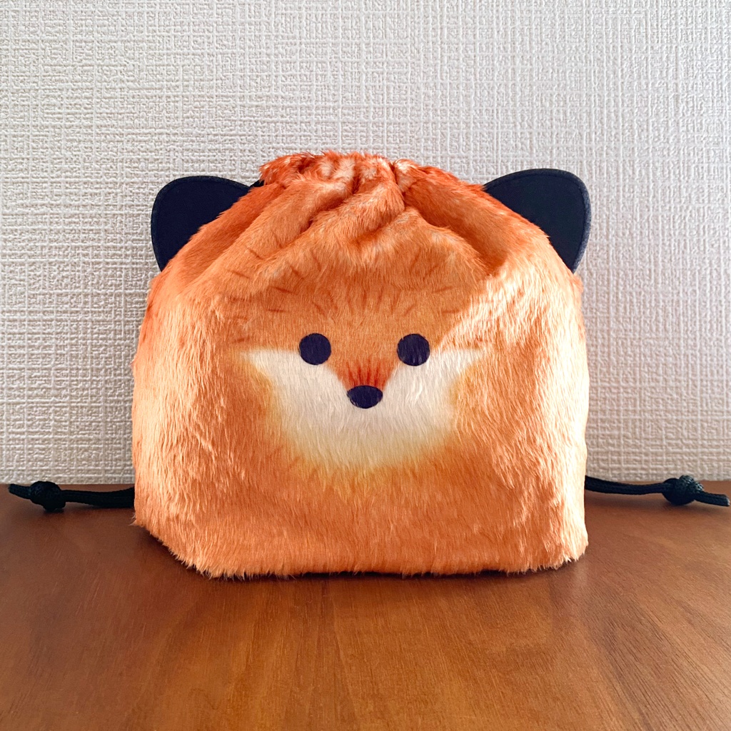 もふもふキツネ巾着