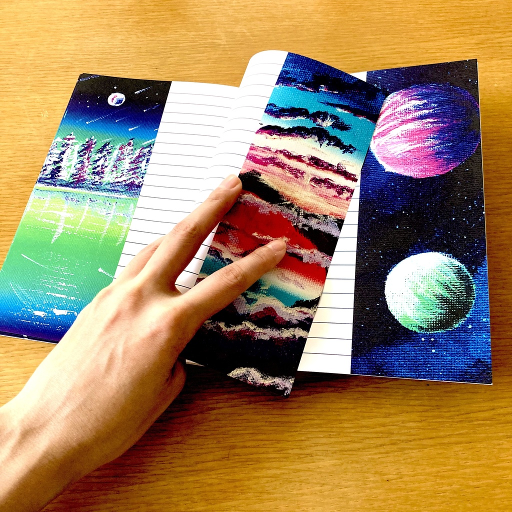 幻想的な風景のアクリル画ノート